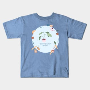 Print for growing plants process Kids T-Shirt